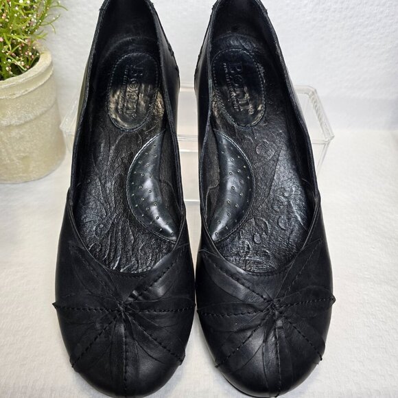 BORN CHARLOTTE BLACK LEATHER BALLET FLAT WOMENS SHOES SIZE 8.5 EUC - Picture 5 of 8